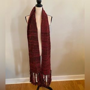 World Market Scarf One Size Wrap Knit Heavy Fringed Acrylic